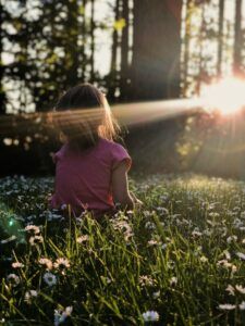 girl staring at the sun