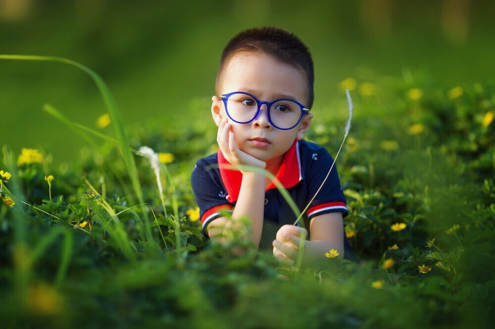 little boy in thought