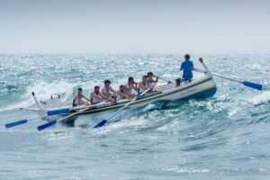 rowing in heavy seas